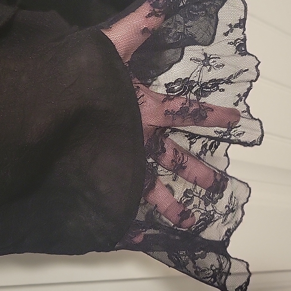 Sheer, black sleeveless top, Eyelash Couture brand - Picture 3 of 4